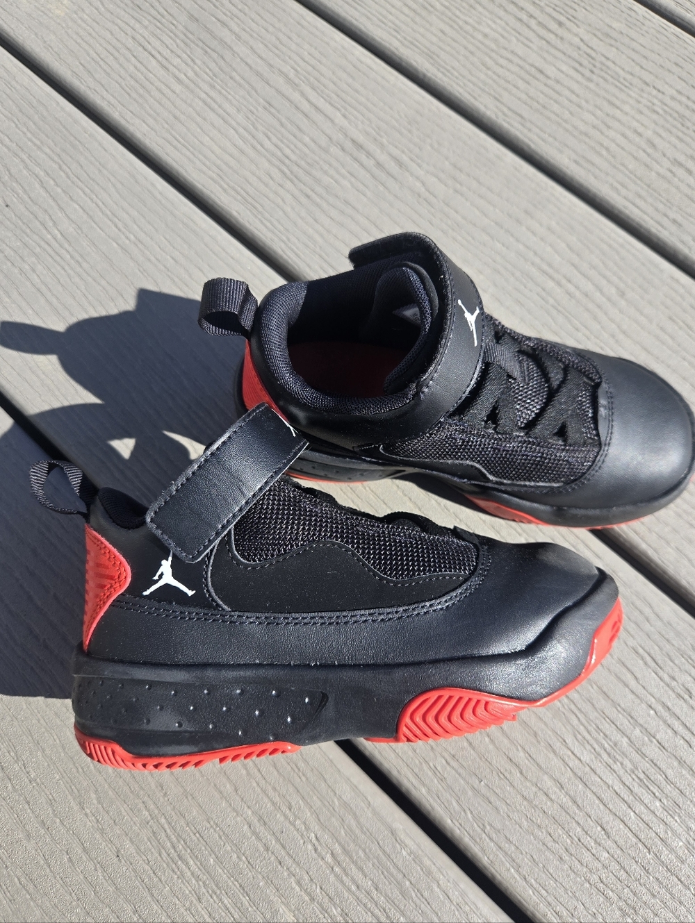 Nike Jordan Kids' Black and Red High-Top Sneakers